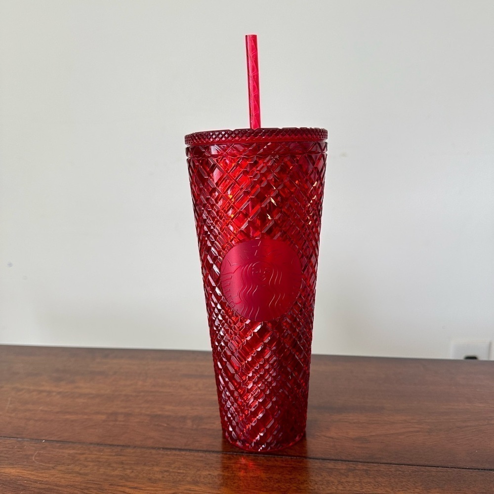 Starbucks Red Holiday Winter 2021 Jeweled Tumbler Cold Cup Venti 24oz